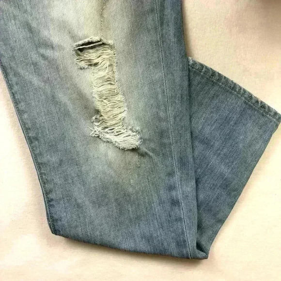 Paige Callie Crop Broke Distress Light Wash Boyfriend Midrise Ankle Jean Size 28 - Picture 5 of 15